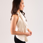 Holly Drape Neck Top In Neutral
