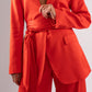 Alana Satin Blazer In Red