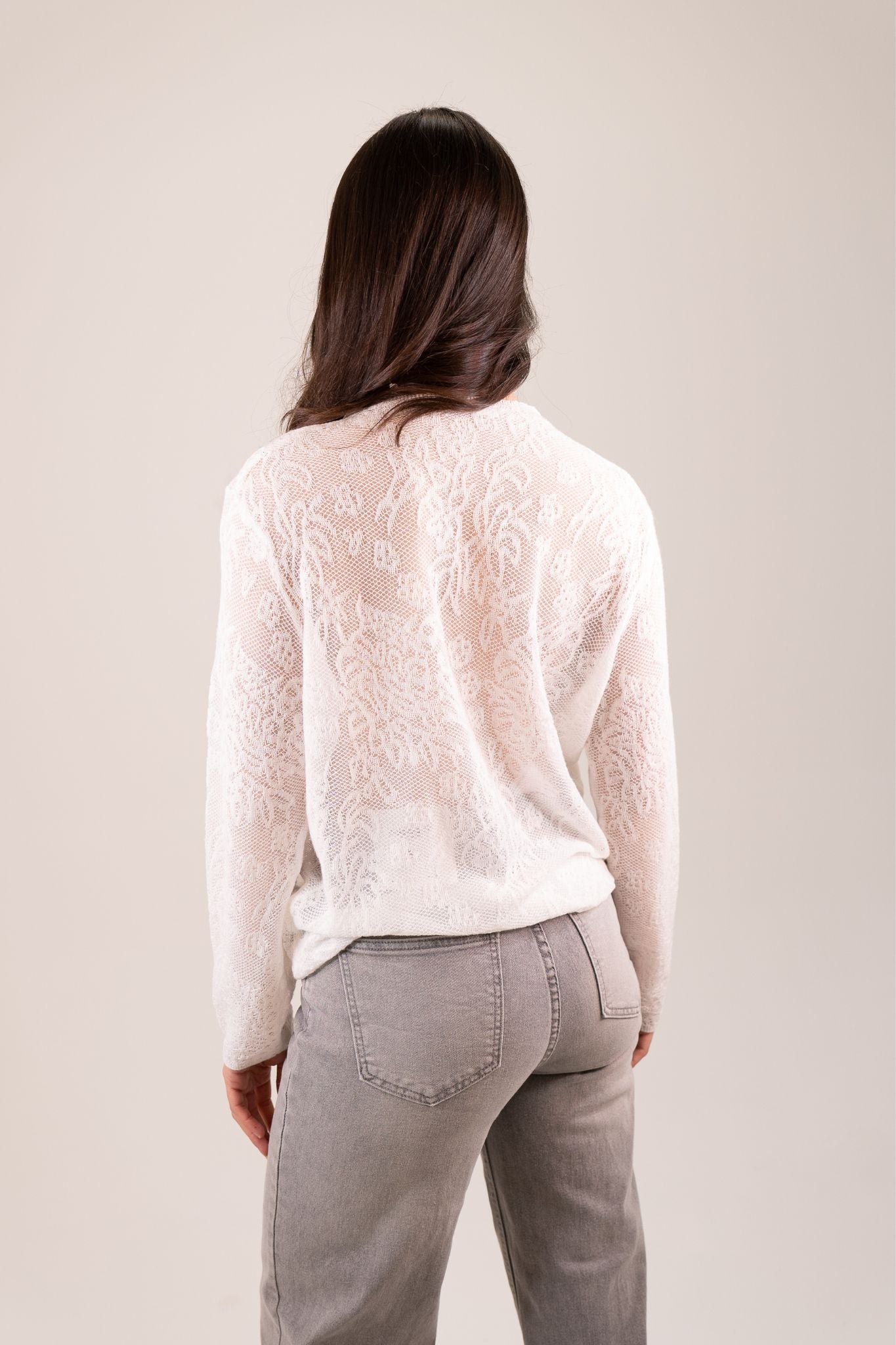 Holly Lace Effect Jumper In White