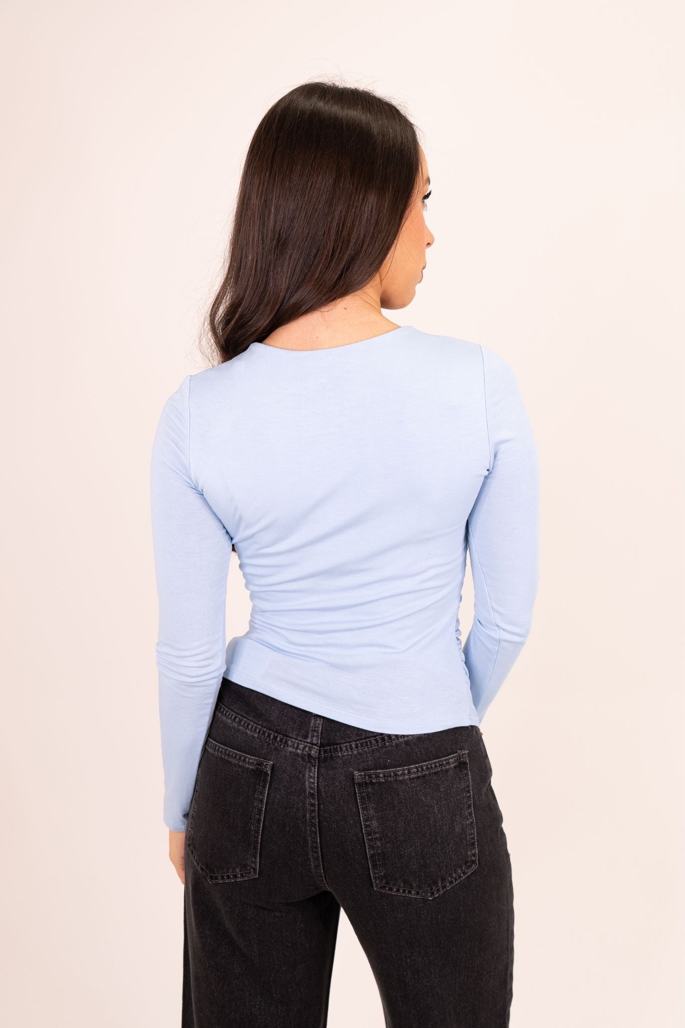 Erica Long Sleeve Top In Sky Blue