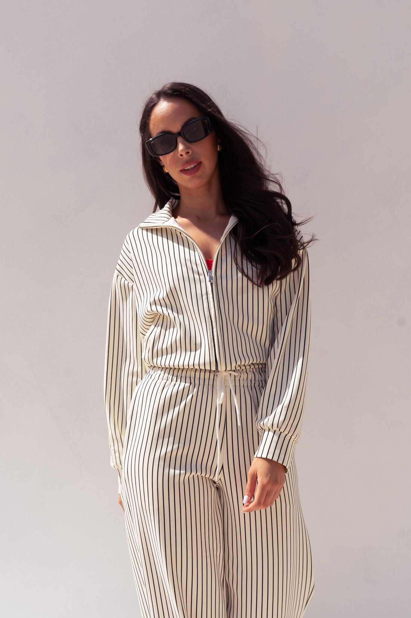 Love Laura Luxe Lounge Set In Pinstripe
