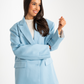Elsa Oversize Pinstripe Blazer In Blue