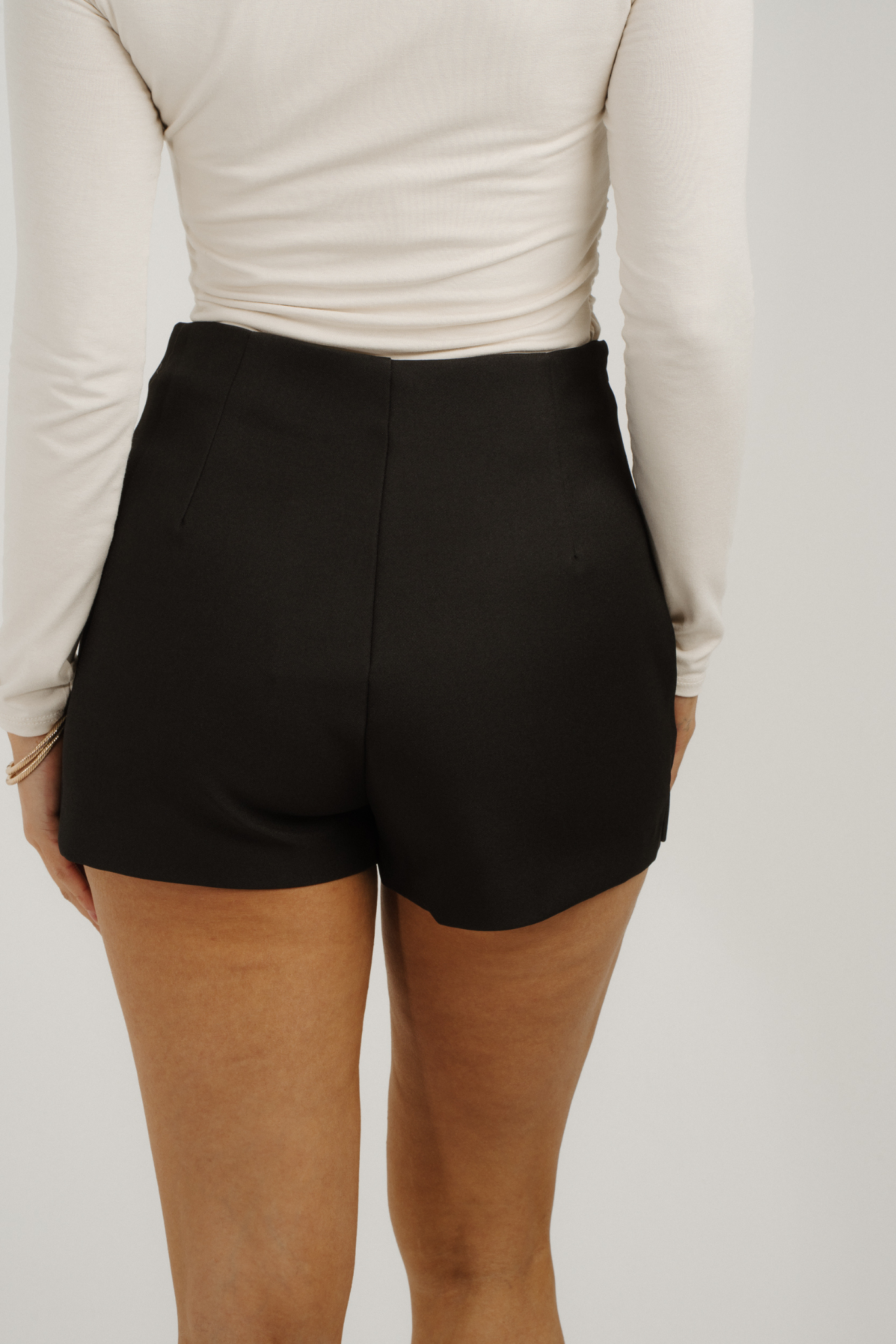 Kate Button Front Skort In Black