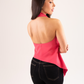 Holly Drape Neck Top In Pink