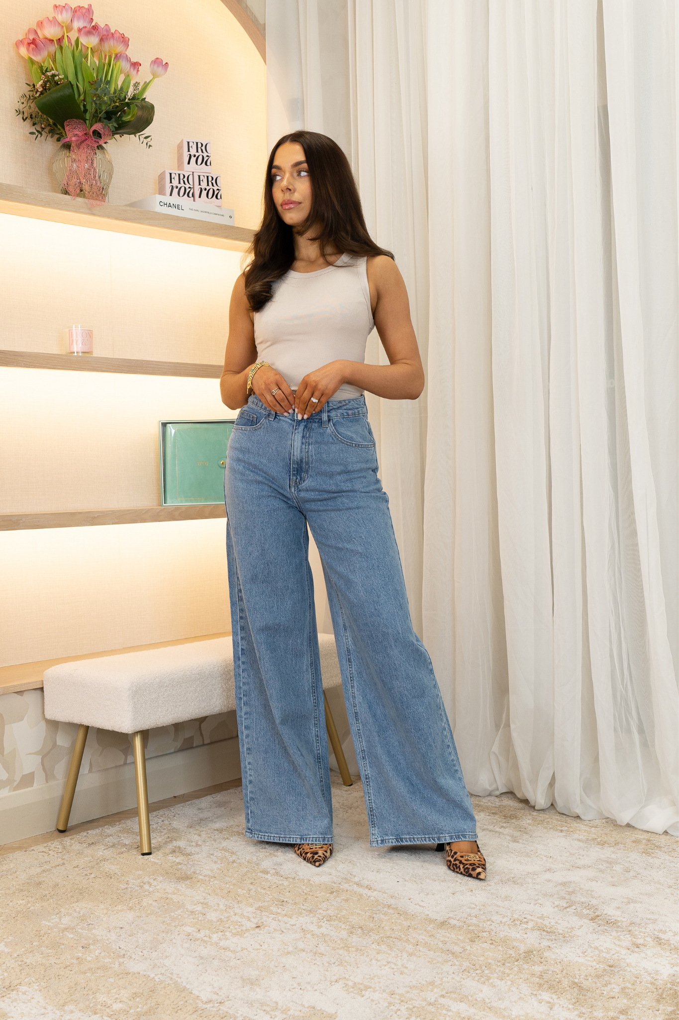 Love Laura Wide Leg Jeans In Light Wash