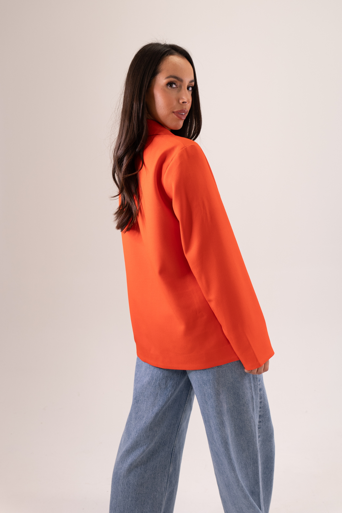 Becca Blazer In Coral Red