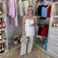 Elsa Wide Leg Lace Trousers In Ivory