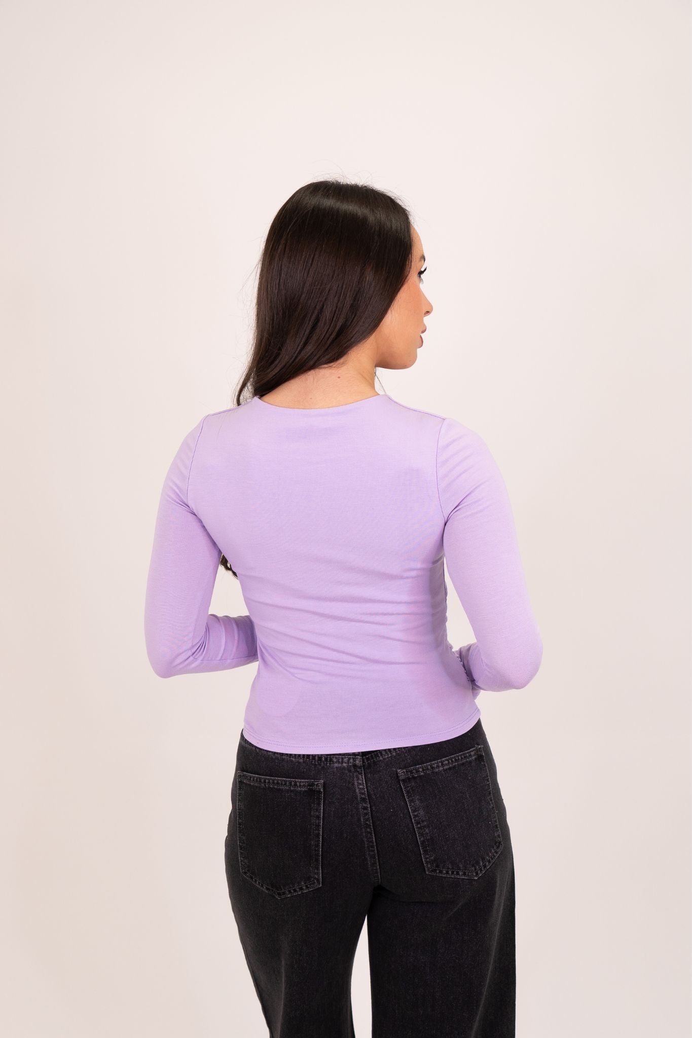 Erica Long Sleeve Top In Lilac