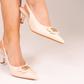 Izzy Buckle Slingback In Cream