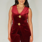Love Laura Velvet Two Piece In Mulled Wine