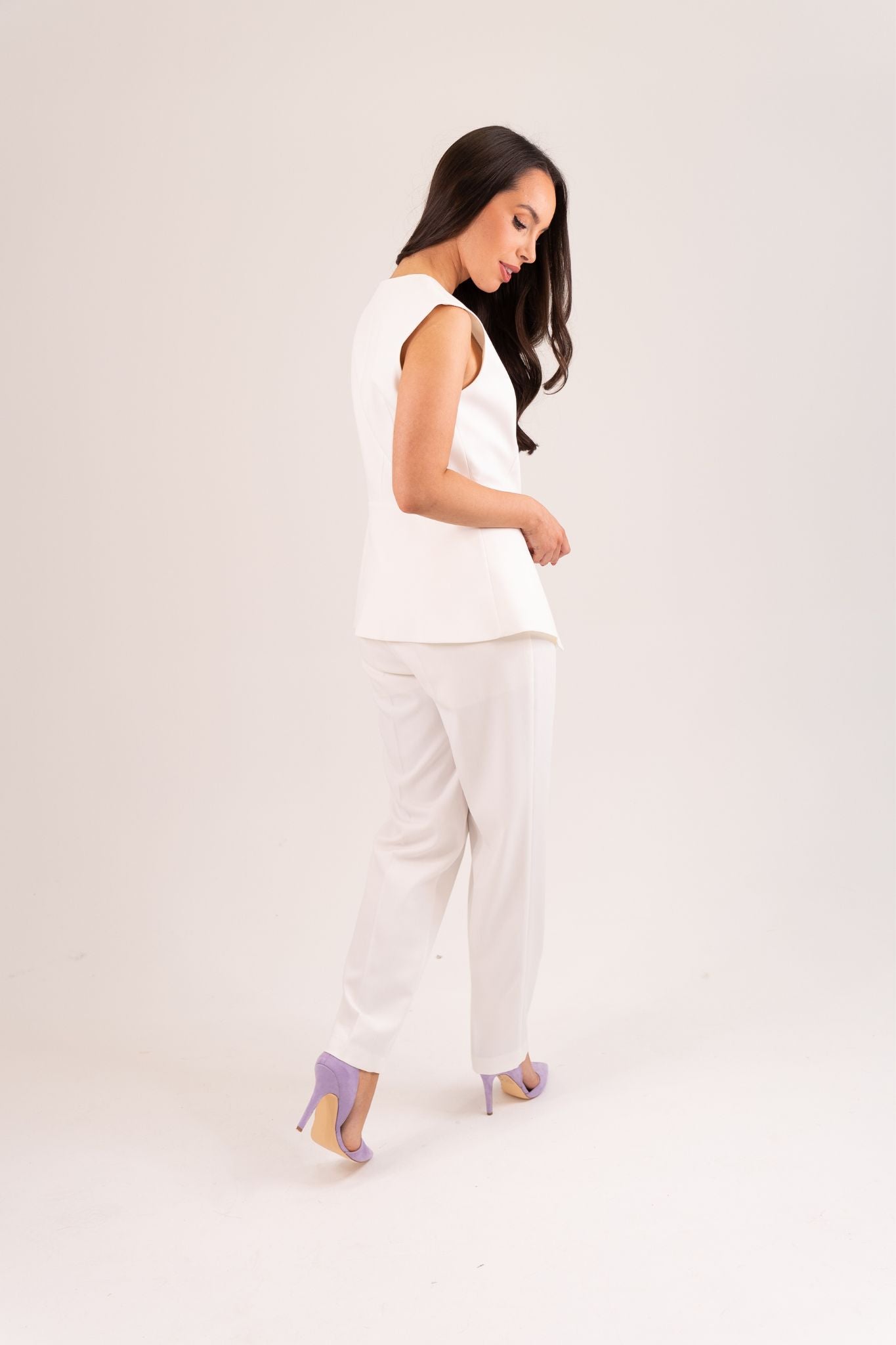 Kayla Fitted Trousers In Cream
