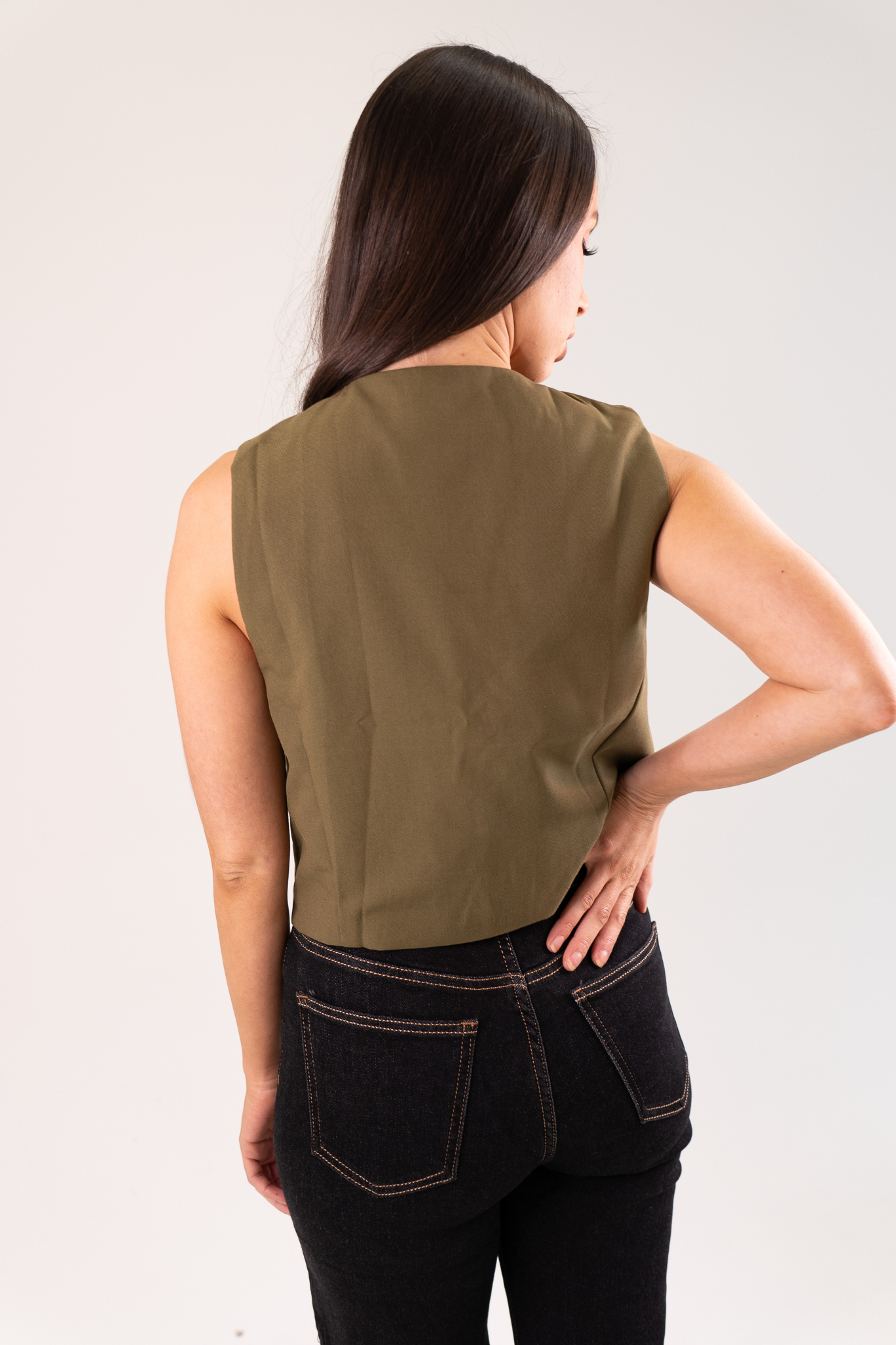 Lily Waistcoat In Khaki