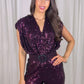 Eva Sequin Jumpsuit In Plum