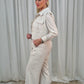 Maria Tie Belted Trousers In Cream