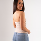 Erica Draped Strapless Top In Neutral