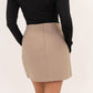 Kiera Asymmetric Button Skirt In Taupe