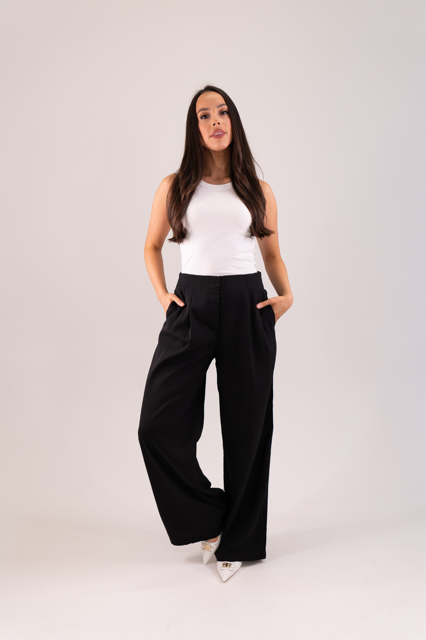 Willow Wide Leg Trousers In Black
