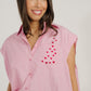 Millie Pinstripe Sleeveless Shirt In Pink