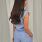 Sophia Pinstripe Two Piece In Blue