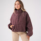 Kate Check Bomber Jacket In Burgundy