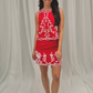 Polly White Embroidered Skirt In Red