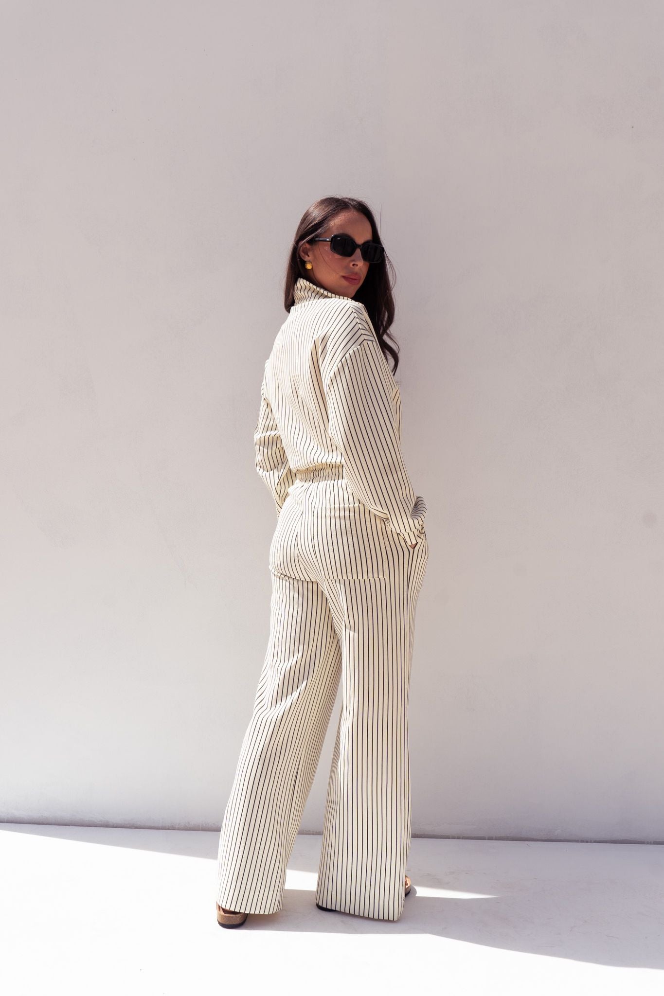 Love Laura Luxe Lounge Set In Pinstripe