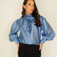 Kayla Ruffle Detail Blouse In Blue