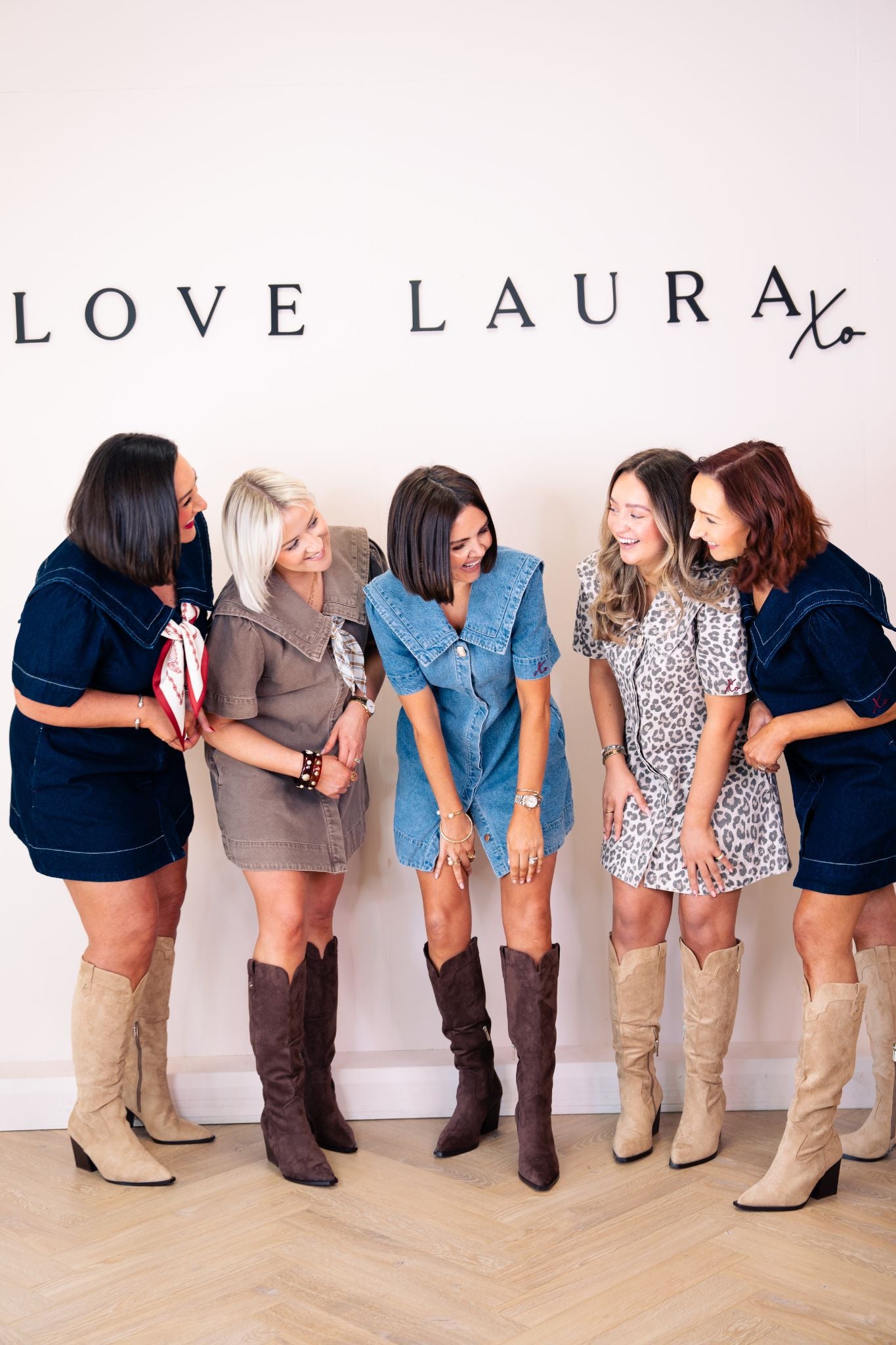 Love Laura Statement Collar Dress In Dark Wash