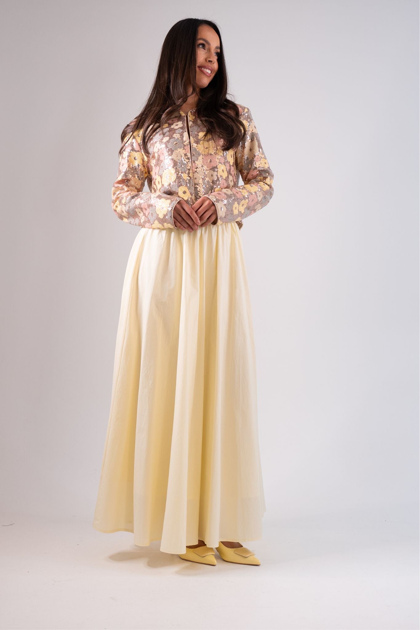 Erica Maxi Skirt In Lemon