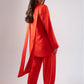 Alana Satin Trousers In Red
