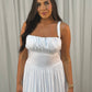 Erica Corset Waist Midi Dress In White