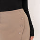 Kiera Asymmetric Button Skirt In Taupe
