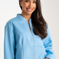 Daisy Zip Jacket In Sky Blue
