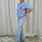 Love Laura Turn Up Jeans In Light Wash