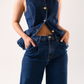 Love Laura Wide Leg Jeans In Dark Wash