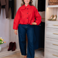 Love Laura Pinstripe Barrell Jeans In Indigo