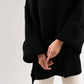 Ella Longline Polo Neck Jumper In Black