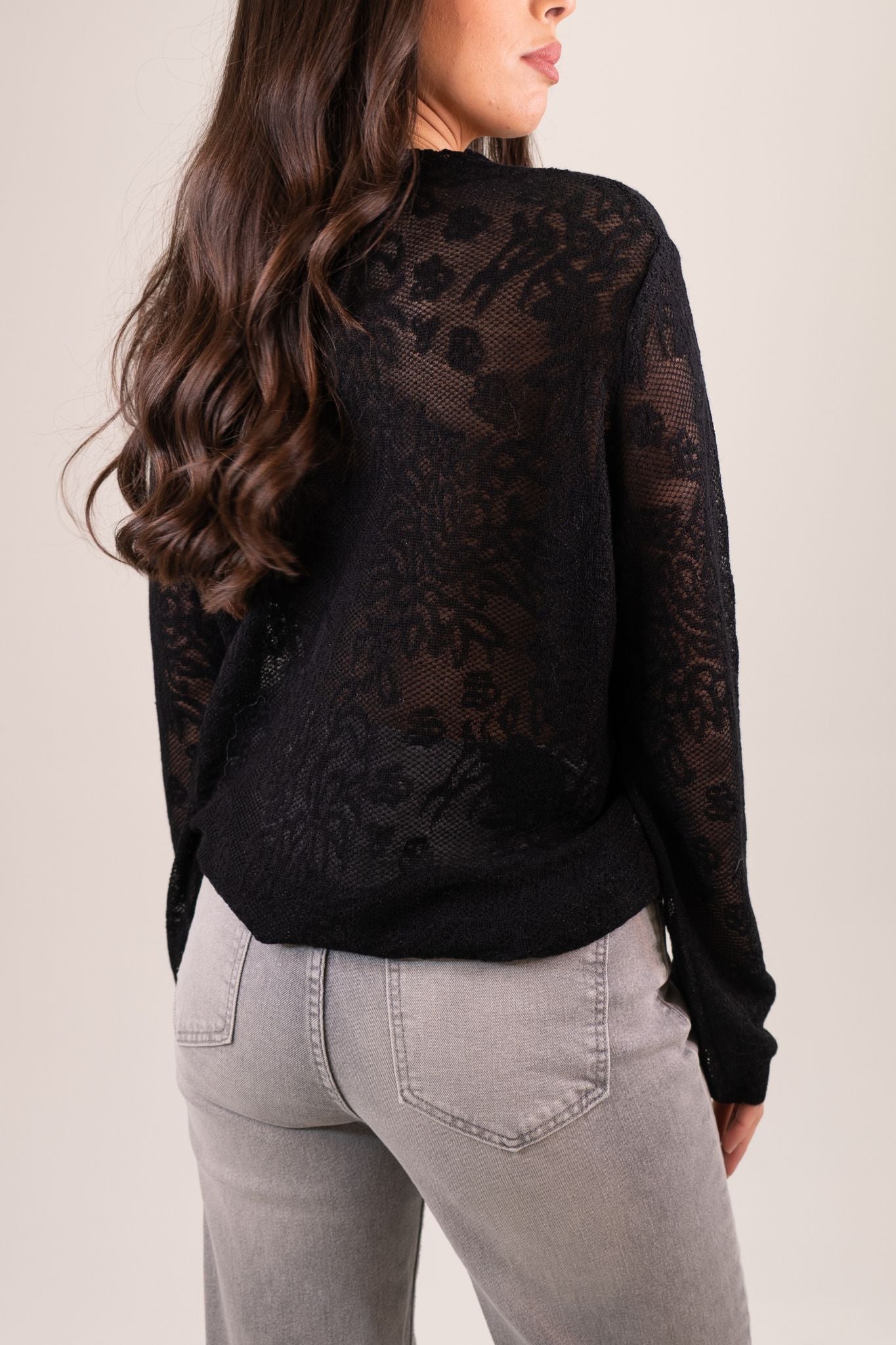 Holly Lace Effect Jumper In Black