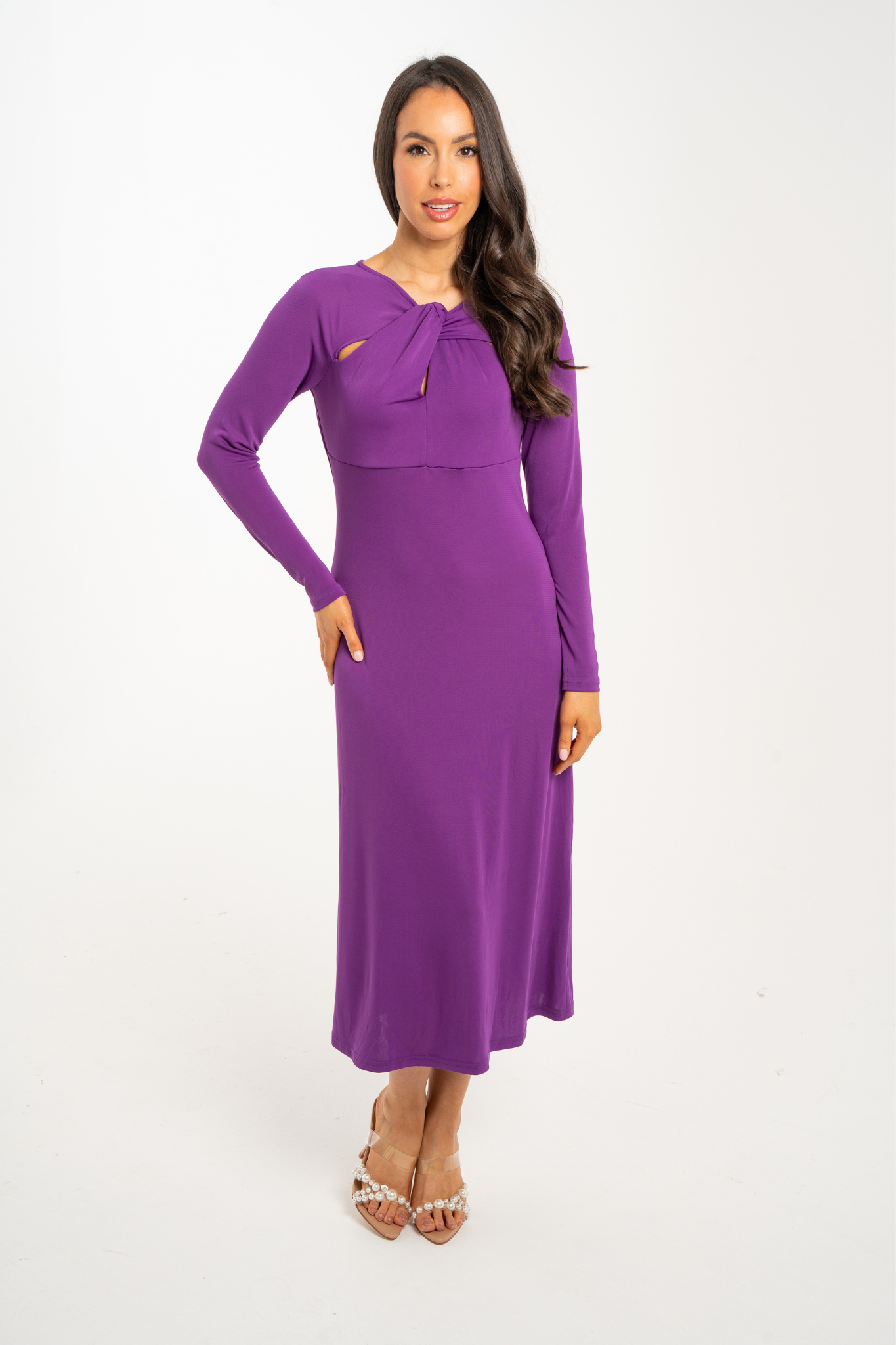 Celine A-Line Dress In Purple