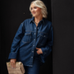 Love Laura Pinstripe Denim Shacket In Indigo