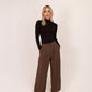 Willow Wide Leg Trousers In Chocolate