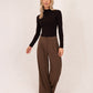 Willow Wide Leg Trousers In Chocolate