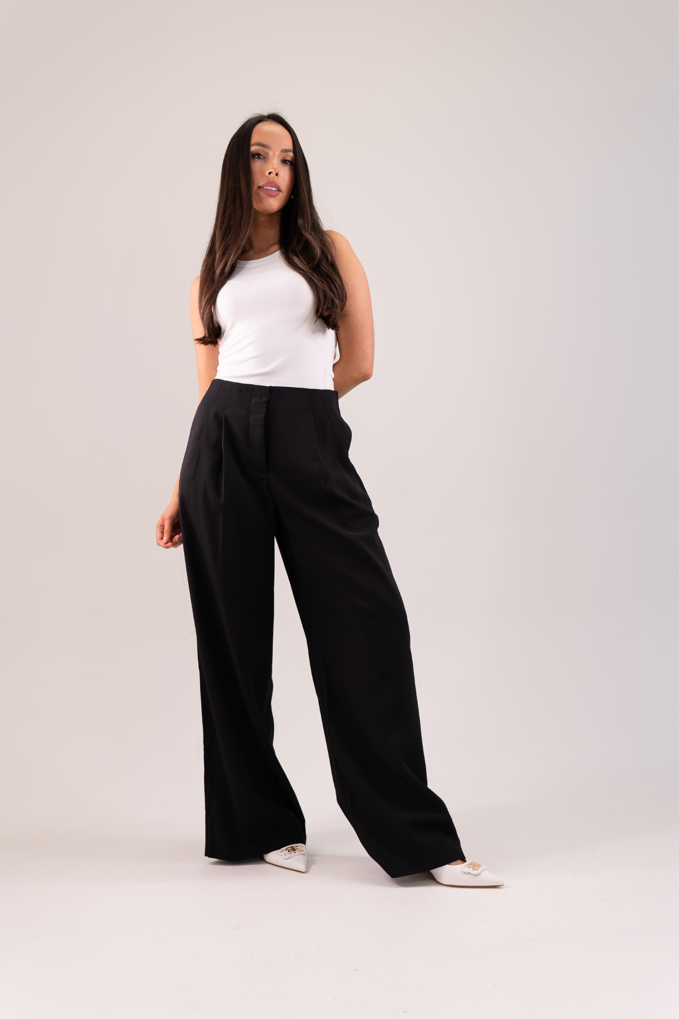 Willow Wide Leg Trousers In Black