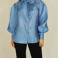 Kayla Ruffle Detail Blouse In Blue