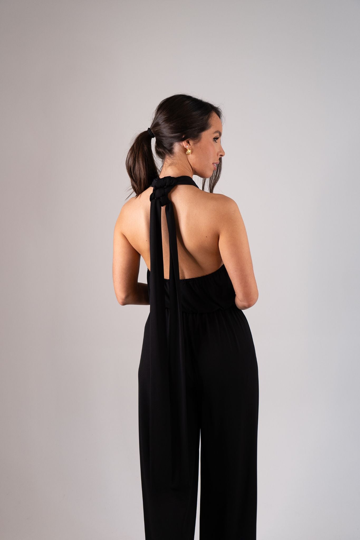 Alana Halter Jumpsuit In Black