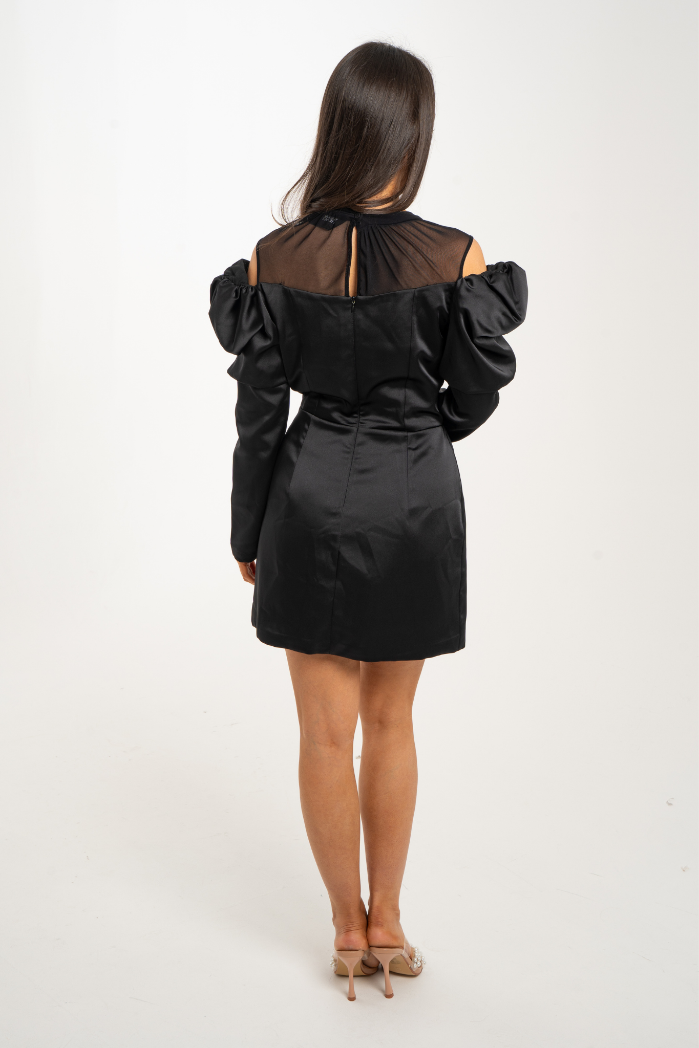 Sophia Mesh Detail Dress In Black