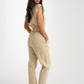 Cora Sleeveless Jumpsuit In Beige