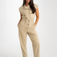 Cora Sleeveless Jumpsuit In Beige