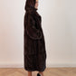 Love Laura Longline Faux Fur Coat In Chocolate