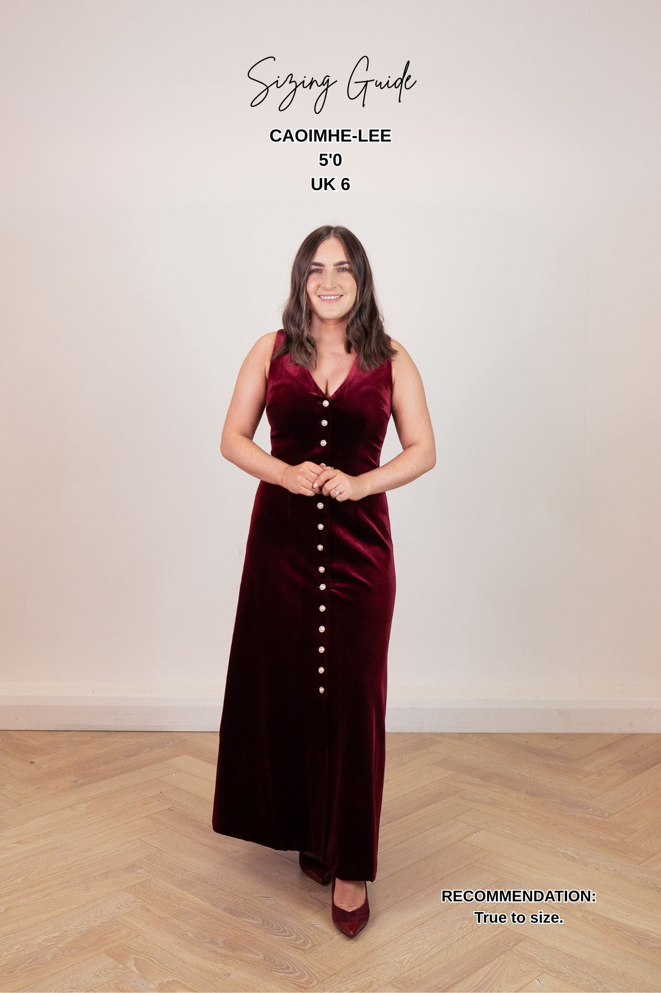 Love Laura Pearl Button Velvet Dress In Burgundy